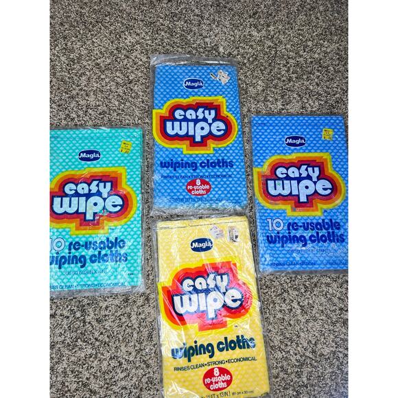 Vintage 1980s Magla Easy Wipes wiping cloths - 4 packs - Picture 1 of 3